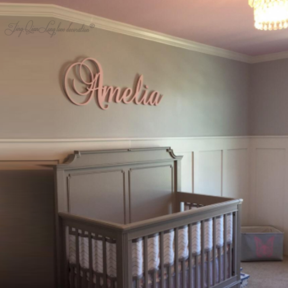 Baby Nursery Name Letters - Custom Personalized Wooden Name Sign KATIE