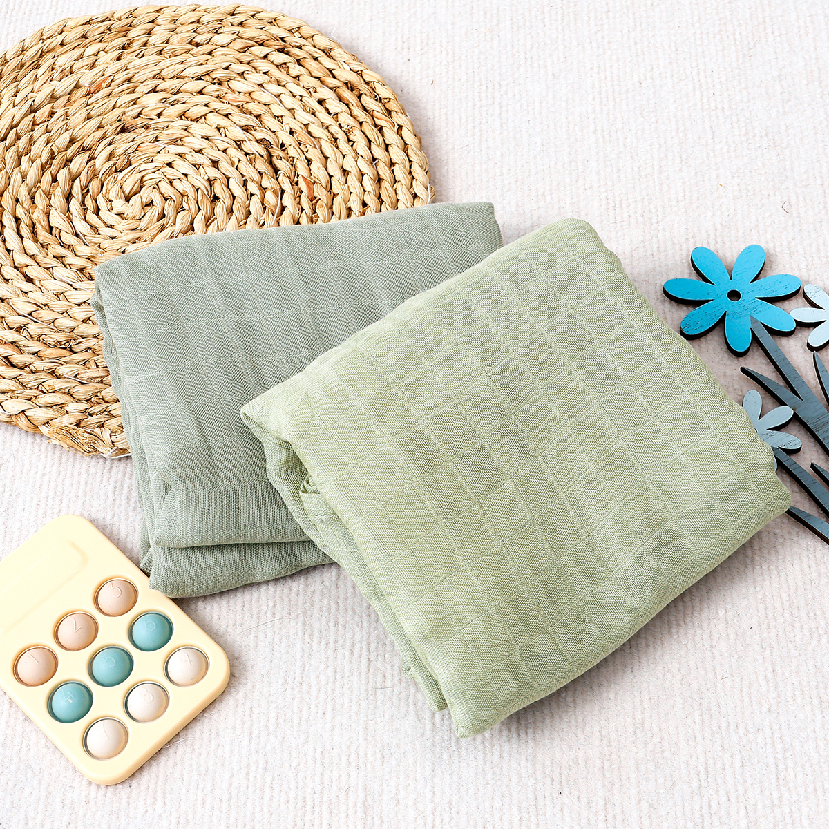 Swaddle Blanket Muslin - Happyflute 120x110cm Muslin Bamboo Baby Wrap