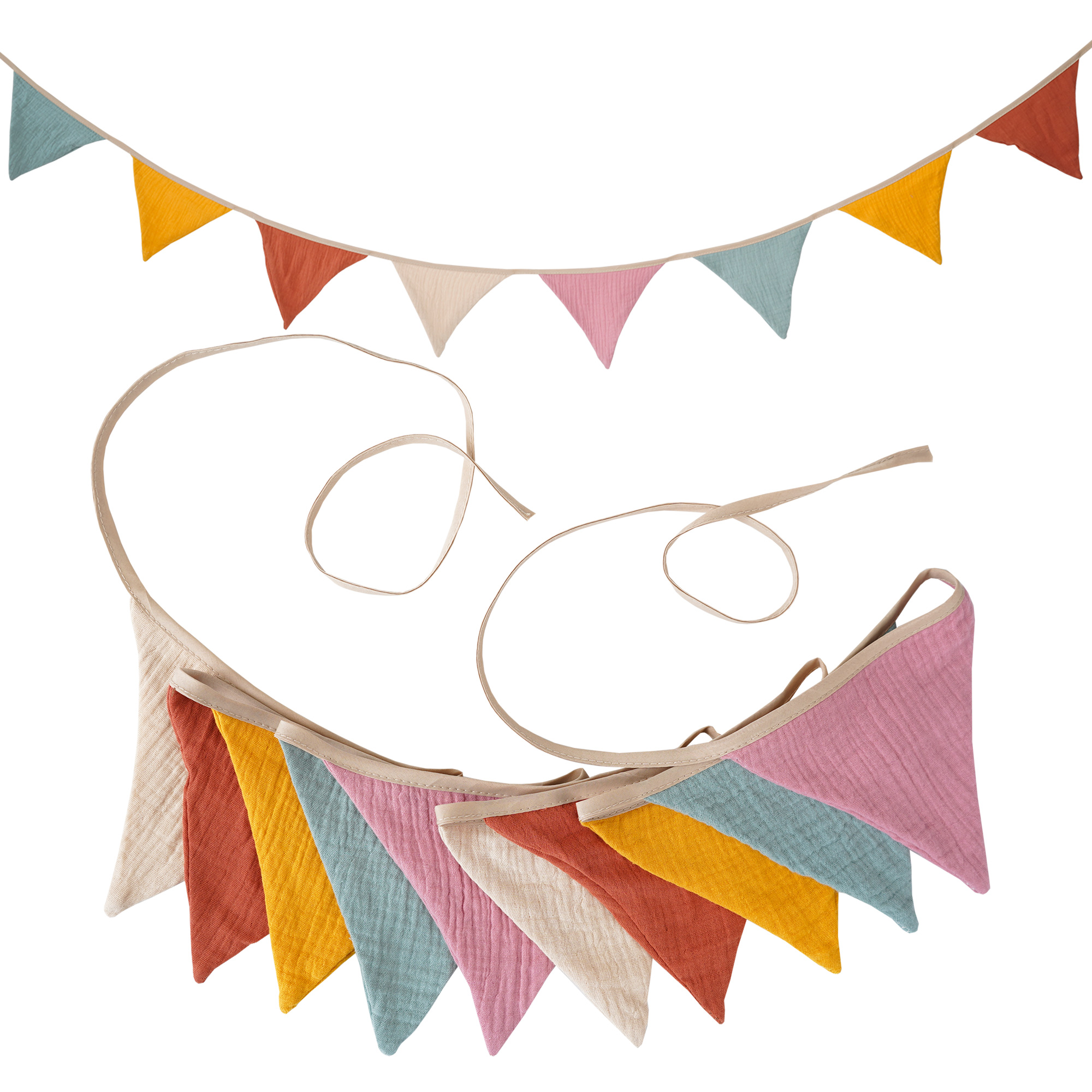 Baby Nursery Fabric - 2.6M Nursery Fabric Bunting 10 Triangle