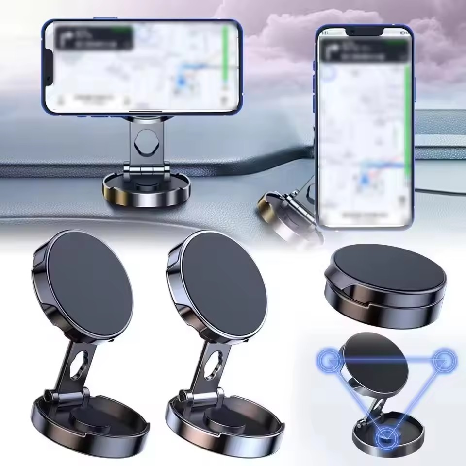 Mobile Hanger Arm - Round Folding Magnetic Car Holder 360