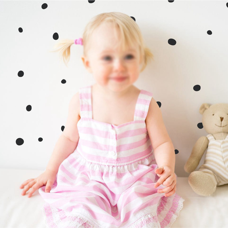Baby Nursery Modern - MINI Hand Drawn Polka Dots Wall