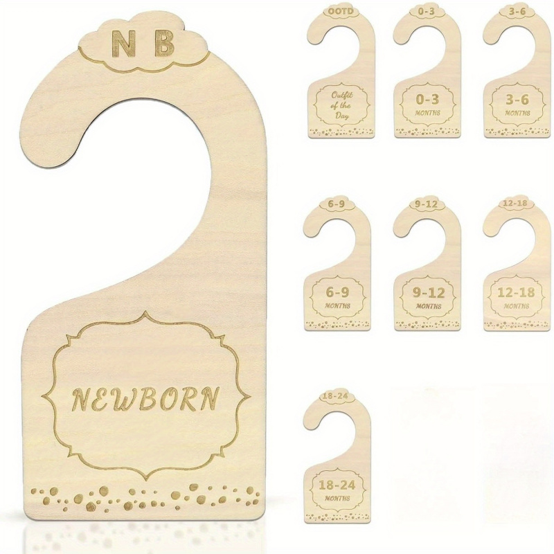 Baby Nursery Organizer - 8PCS/1SET Baby Closet Size Dividers, Wood