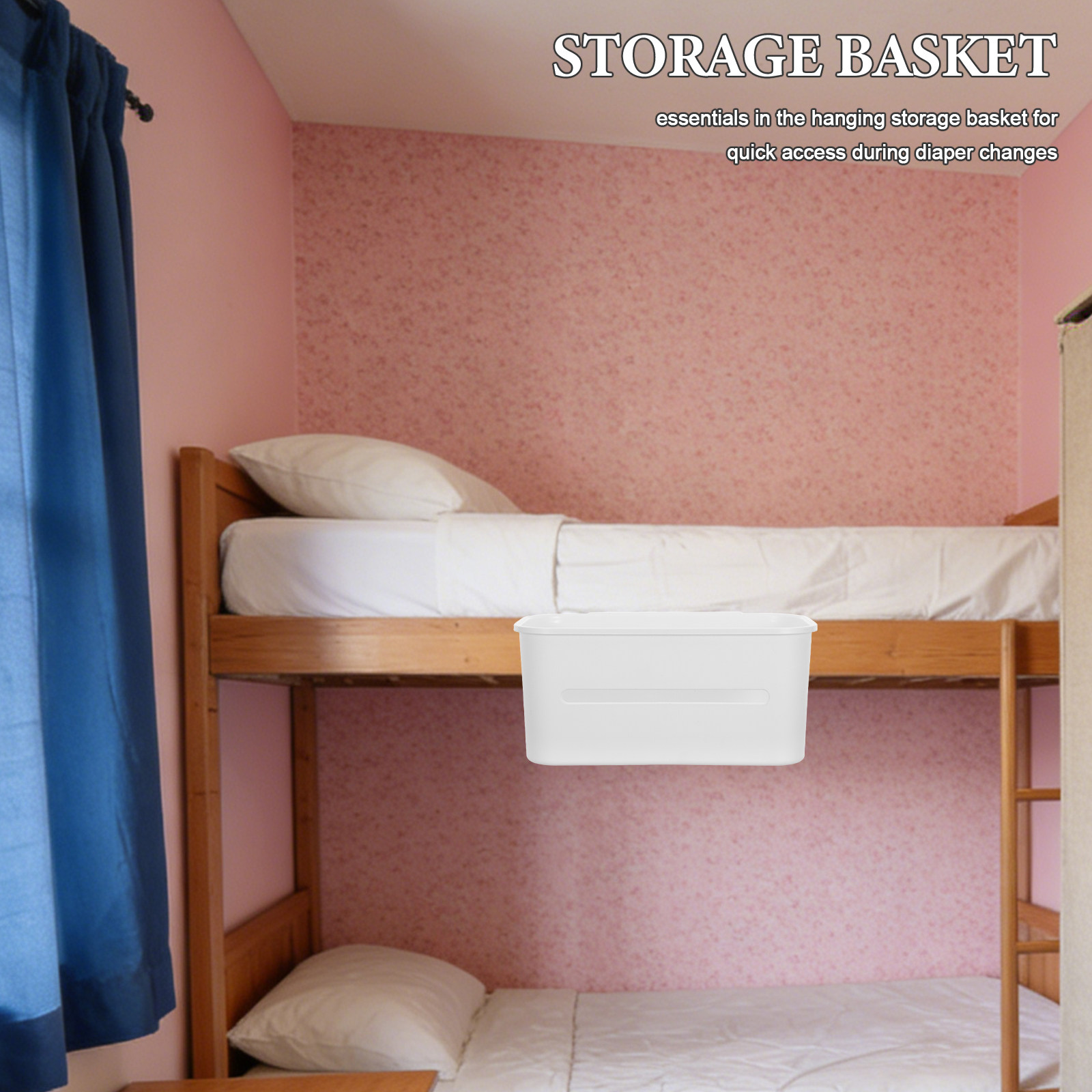 Baby Nursery Organizer - Crib Hanging Storage Basket Baby Bedside