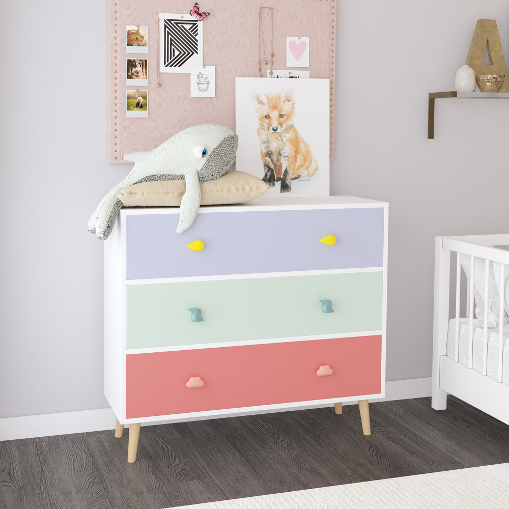 Baby Nursery Co - Kids 3-Drawer Dresser - Baby Nightstand