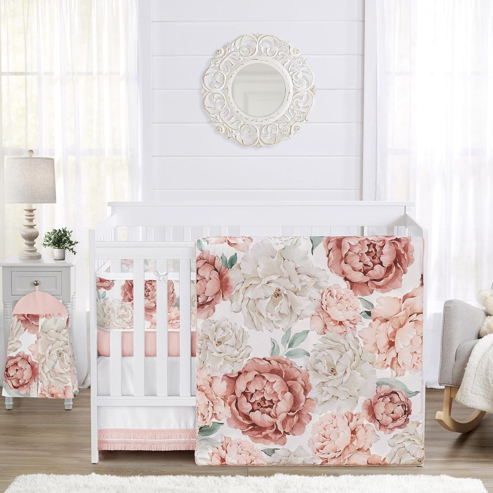 Baby Nursery Pink - Blush Pink Boho Shabby Chic loral