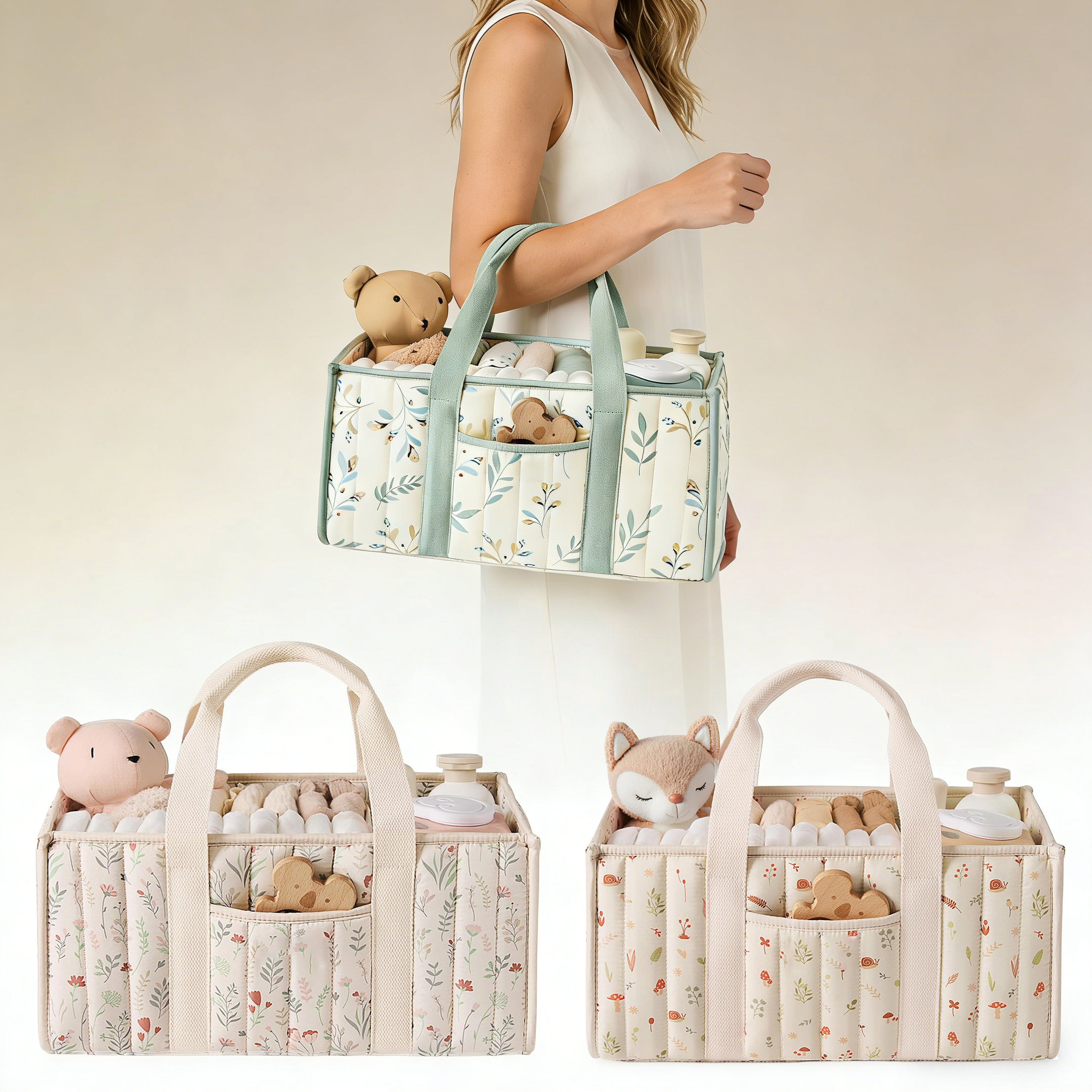 Baby Nursery Organizer - Diaper Caddy Organizer, Stylish Nursery Storage