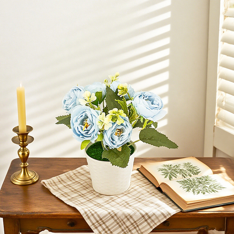 Baby Nursery Fabric - Artificial peony potted plant decoration, suitable
