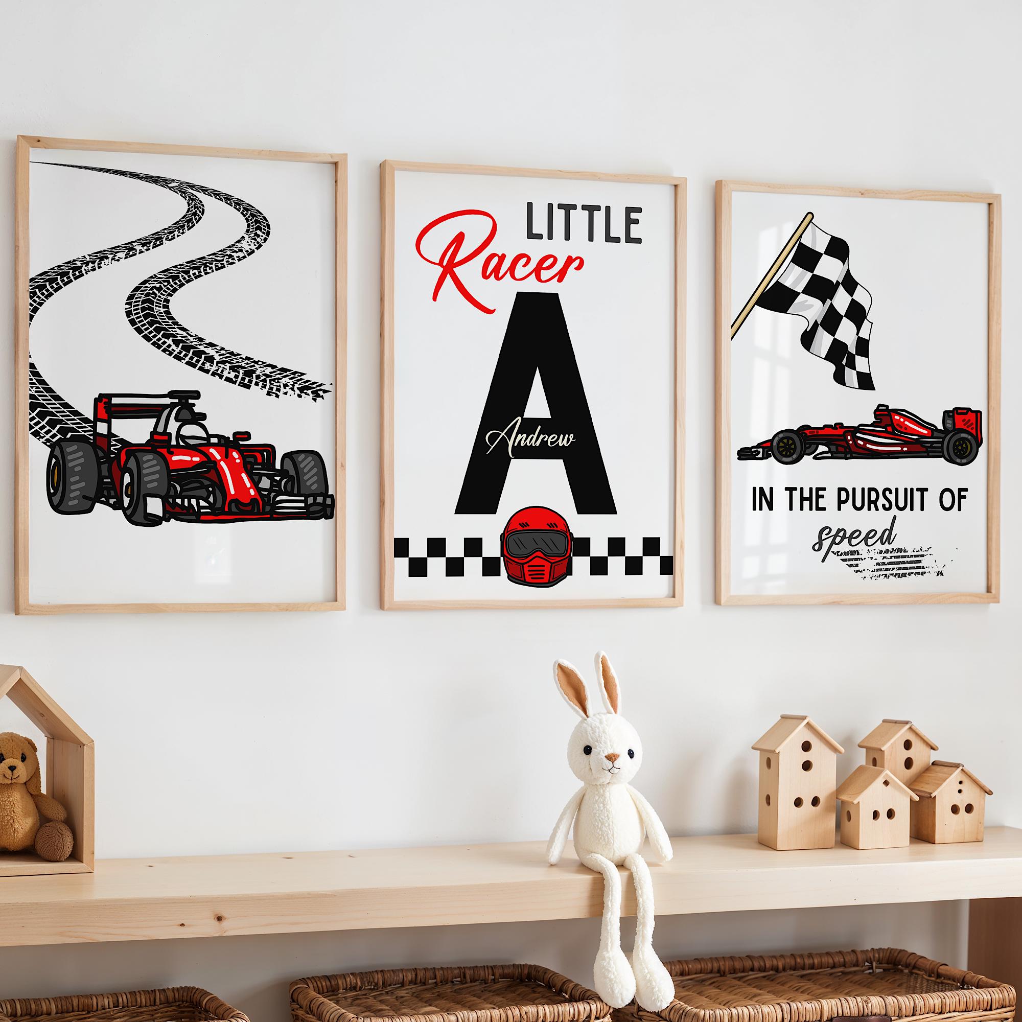 Custom Name Racing Car Nursery - Baby Nursery Decor reseña y precio