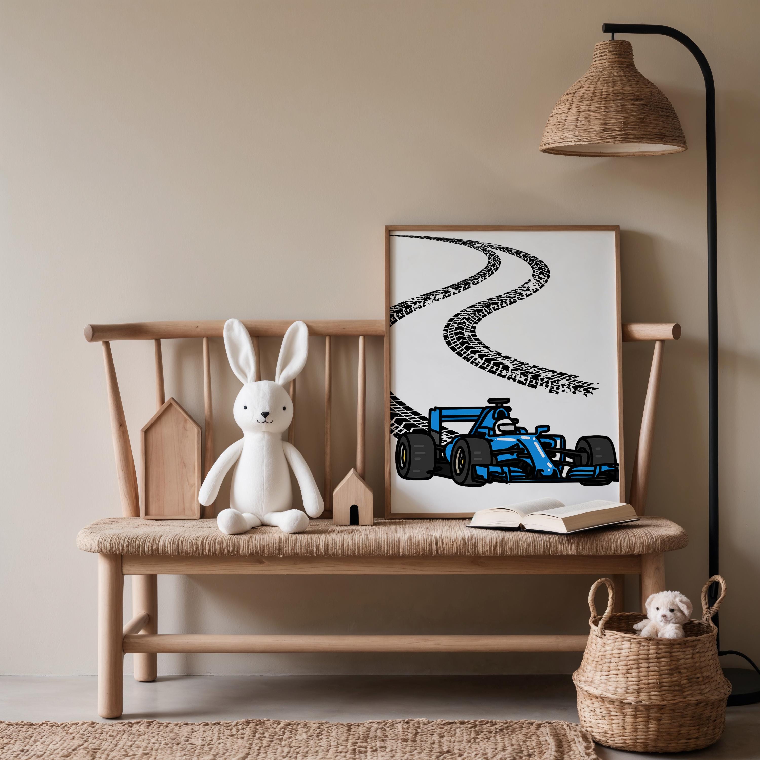 Custom Name Racing Car Nursery - Baby Nursery Decor reseña y precio