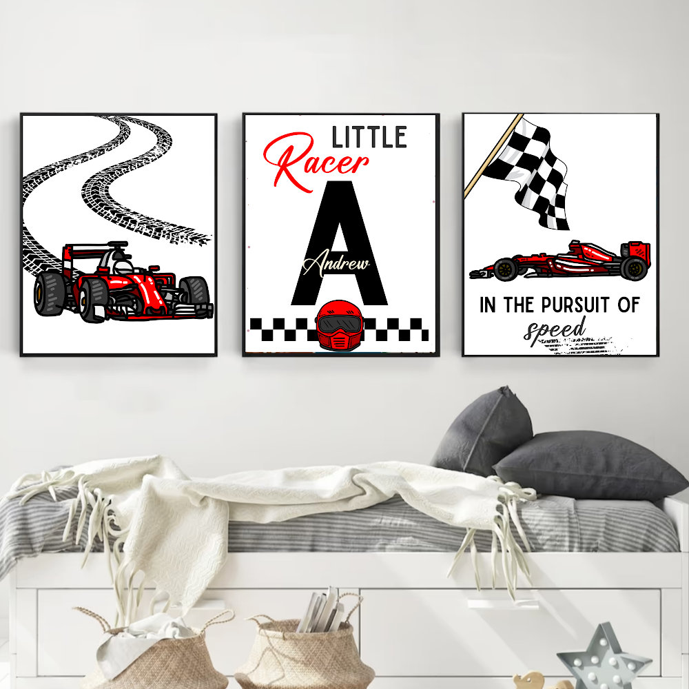 Custom Name Racing Car Nursery - Baby Nursery Decor reseña y precio