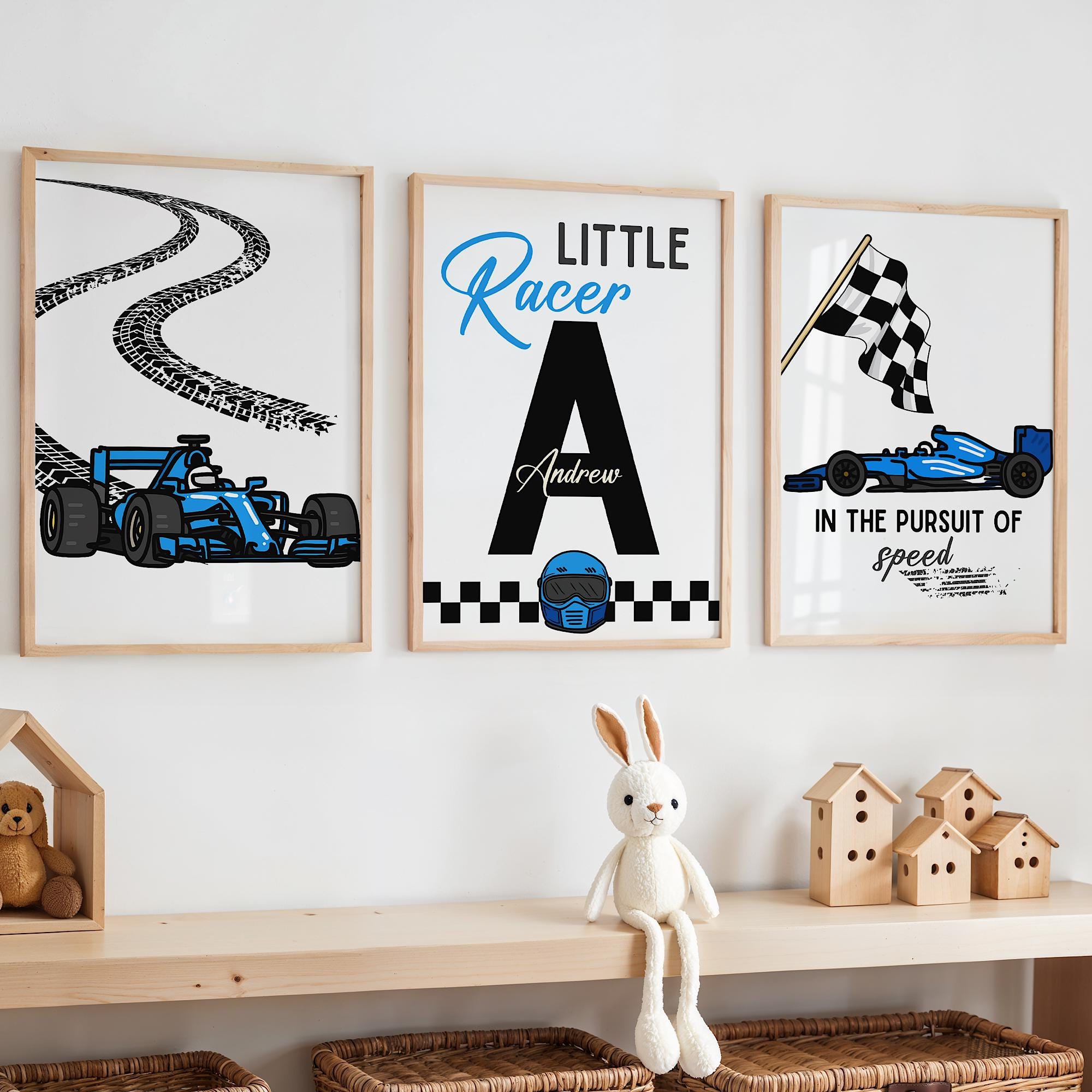 Custom Name Racing Car Nursery - Baby Nursery Decor reseña y precio