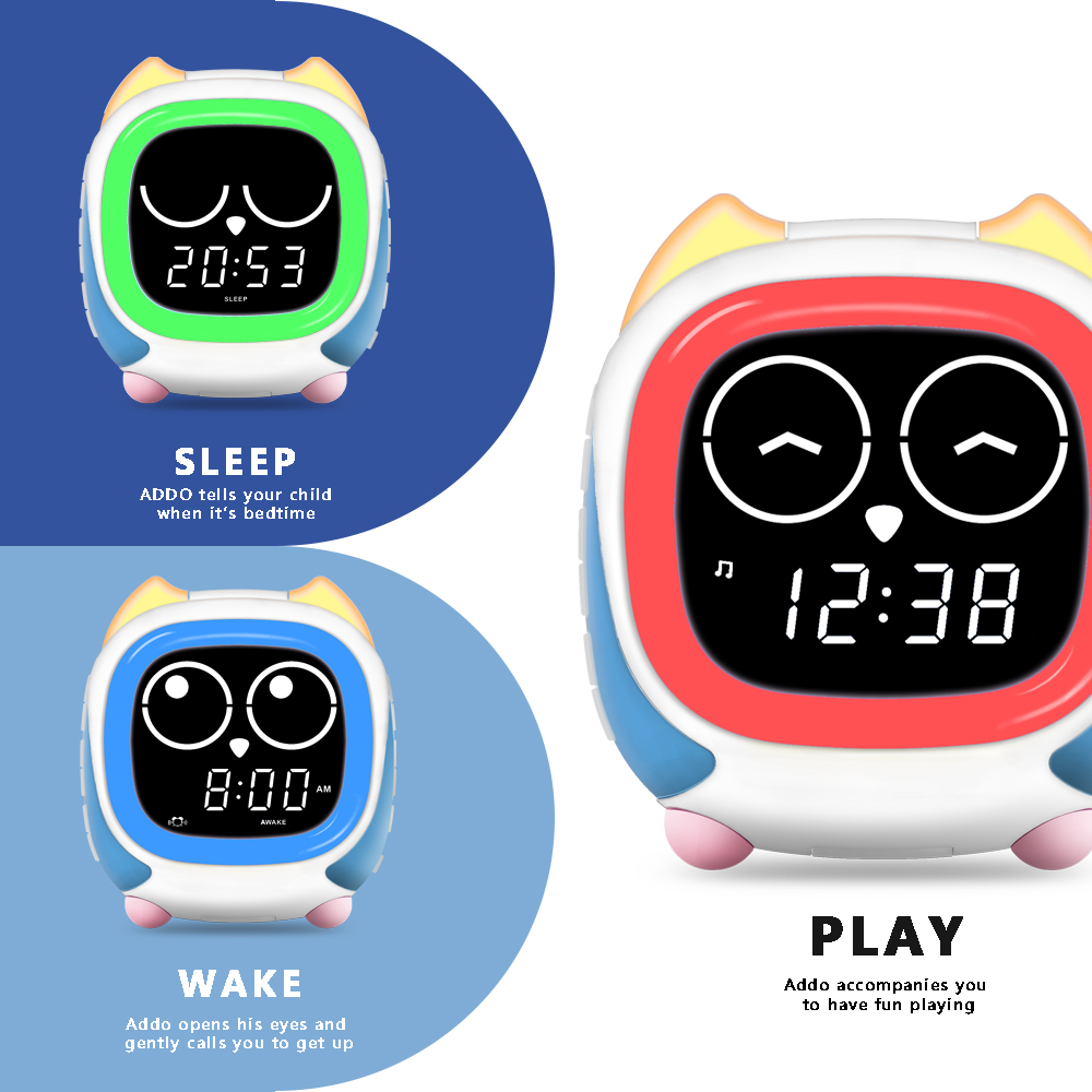 Addo Kids Owl Alarm Clock: Sun - Sound Sleep Trainer Clock reseña y precio