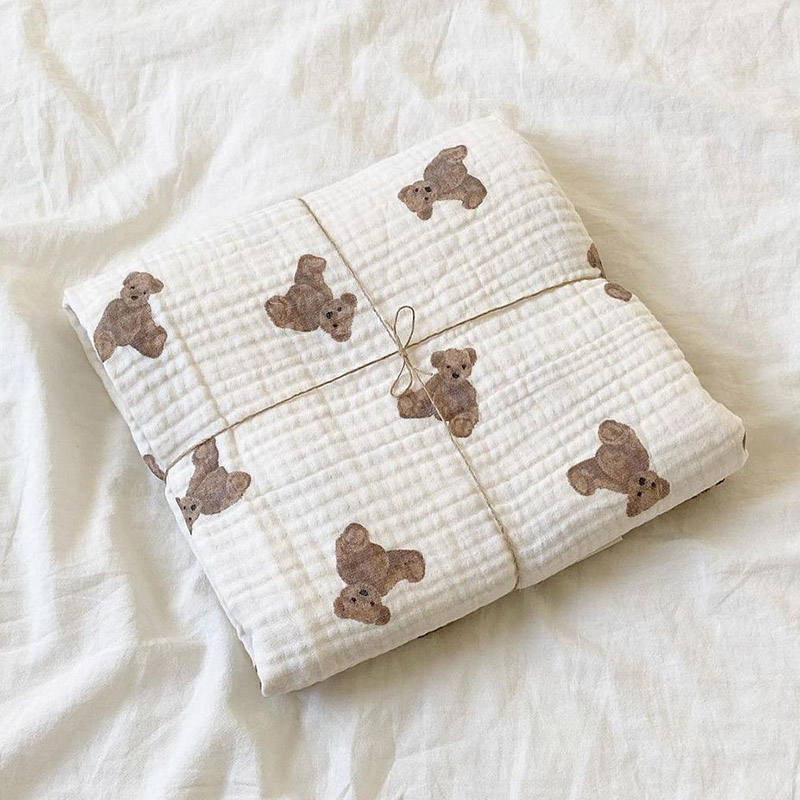 Bear Print Baby Blankets Newbo - Swaddle Blanket Muslin reseña y precio