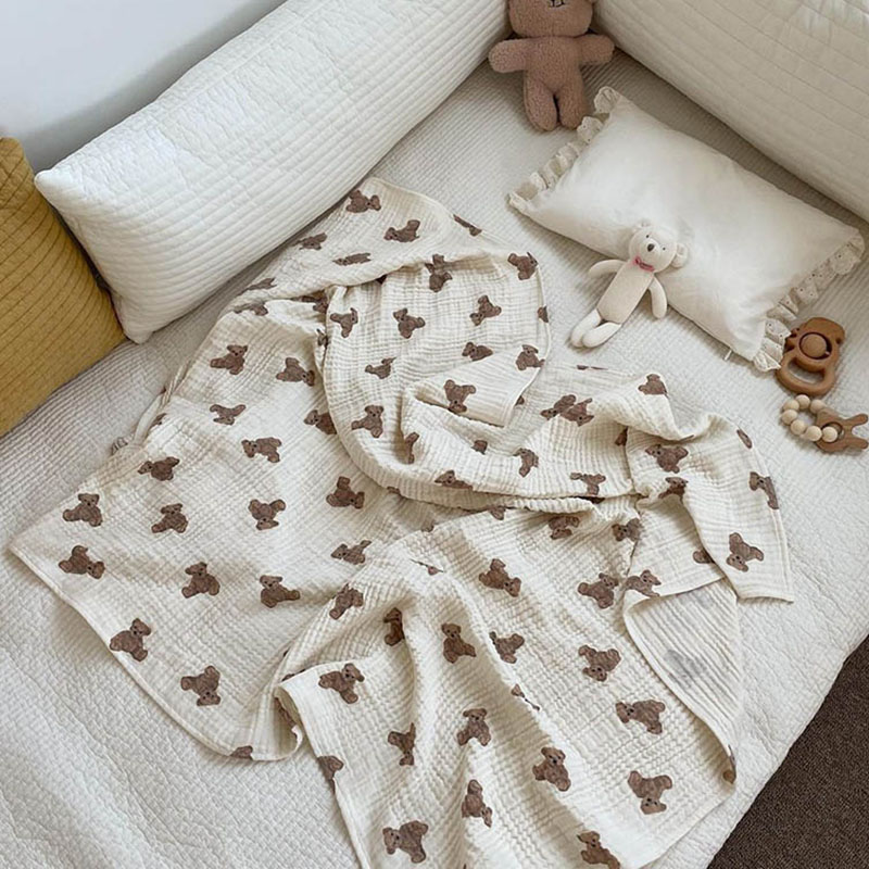 Bear Print Baby Blankets Newbo - Swaddle Blanket Muslin reseña y precio
