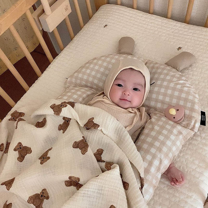 Bear Print Baby Blankets Newbo - Swaddle Blanket Muslin reseña y precio