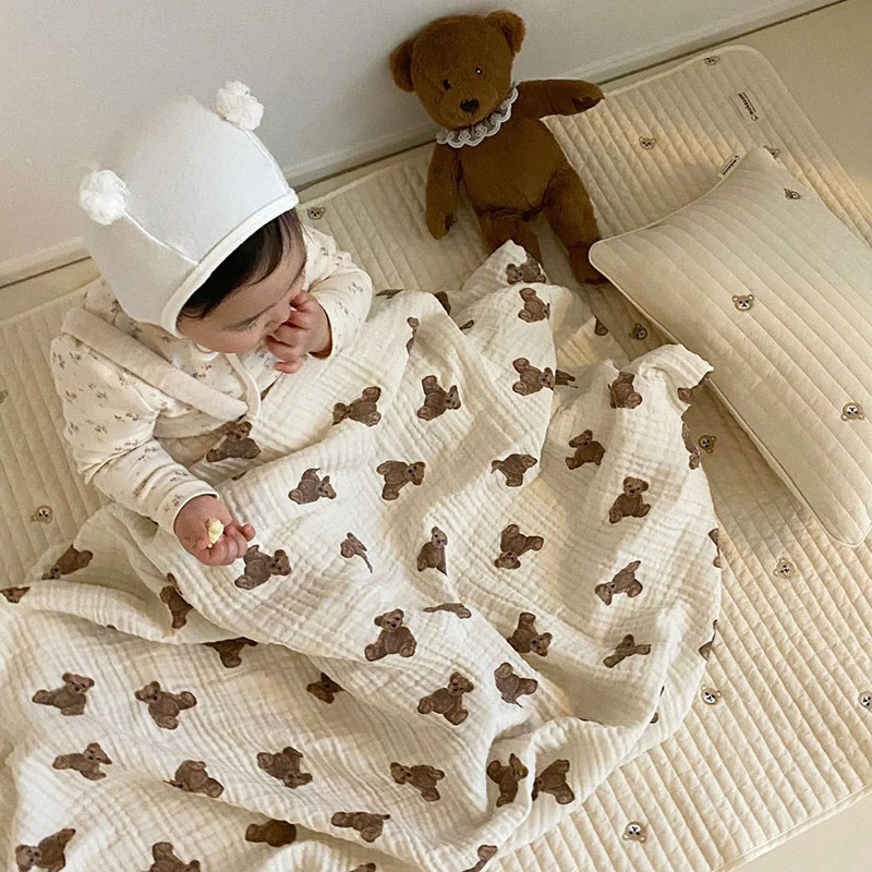 Bear Print Baby Blankets Newbo - Swaddle Blanket Muslin reseña y precio