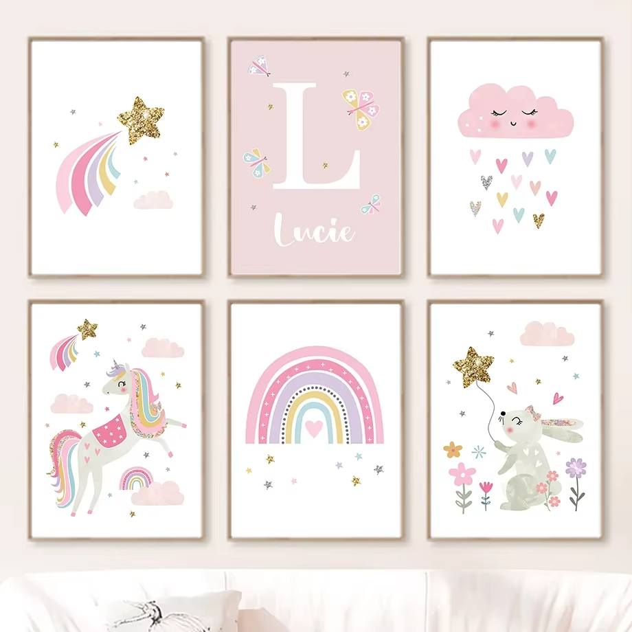 Pink Unicorn Rabbit Rainbow Cl - Baby Nursery Pink reseña y precio
