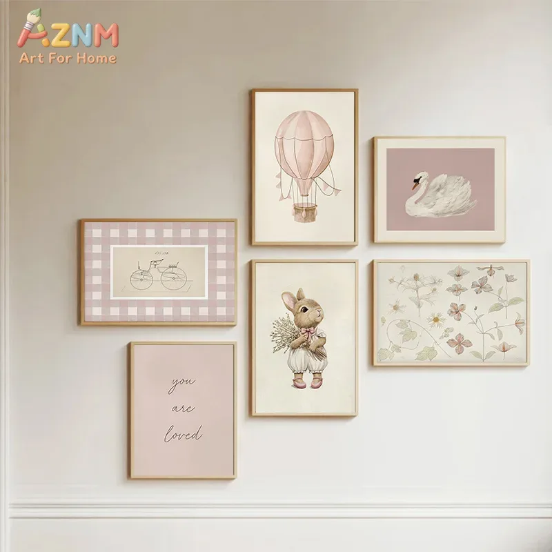 AZNM Boho Bunny Hot Air Balloo - Baby Nursery Vintage reseña y precio