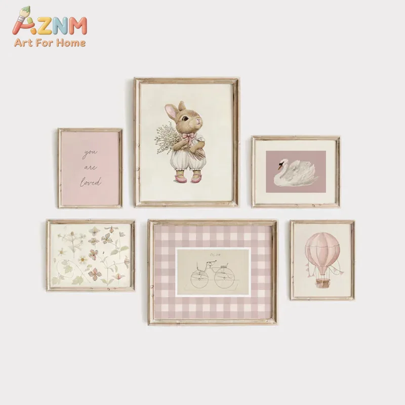 AZNM Boho Bunny Hot Air Balloo - Baby Nursery Vintage reseña y precio