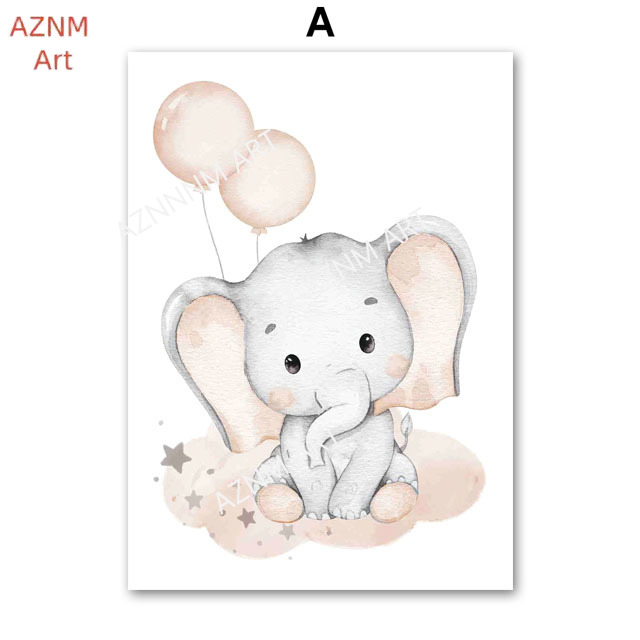 Elephant Balloon Rainbow Moon  - Baby Nursery Fabric reseña y precio