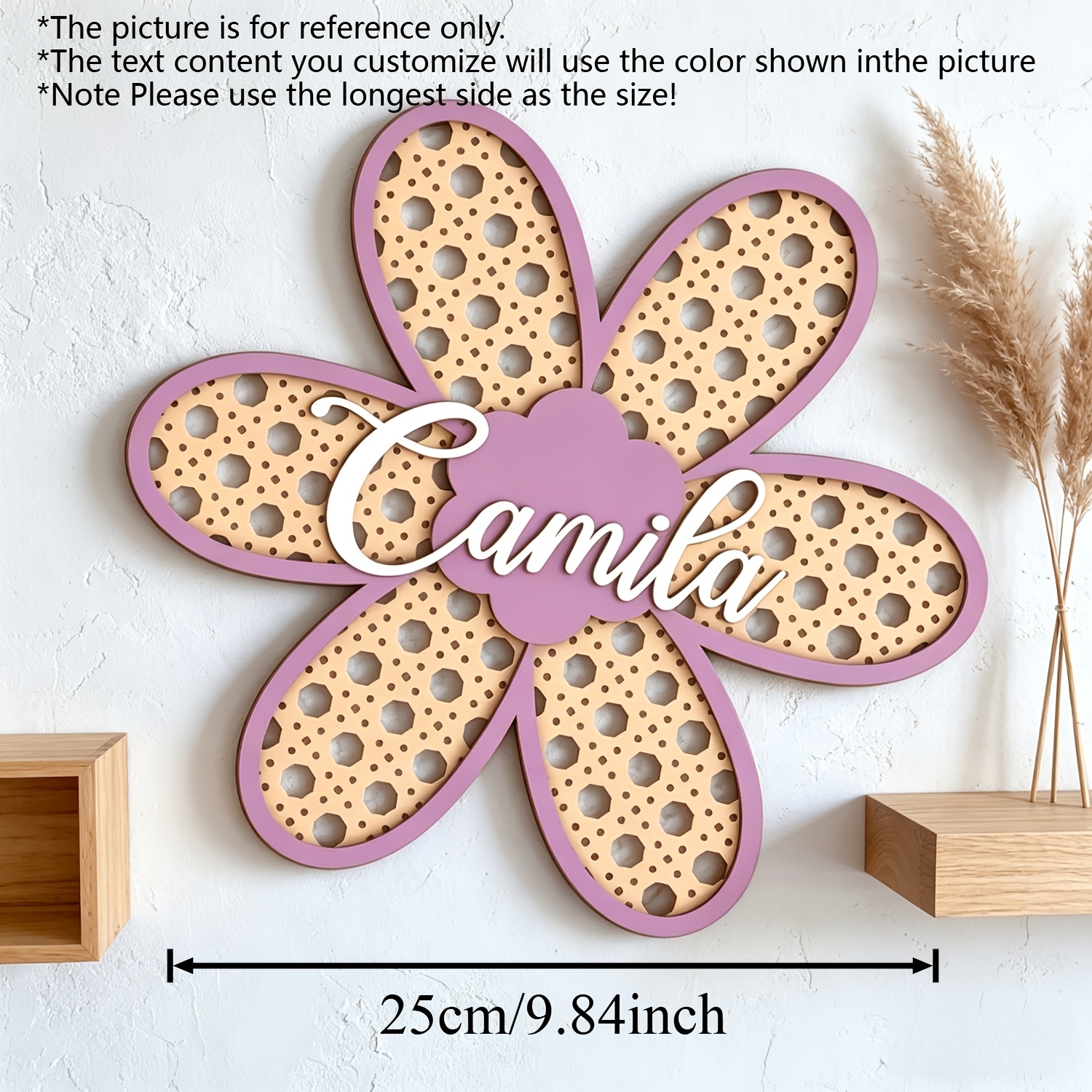 Personalized Boho Rattan Flowe - Baby Nursery Pink reseña y precio