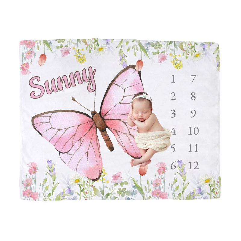 VIKAMA Watercolor Pink Butterf - Baby Nursery Pink reseña y precio