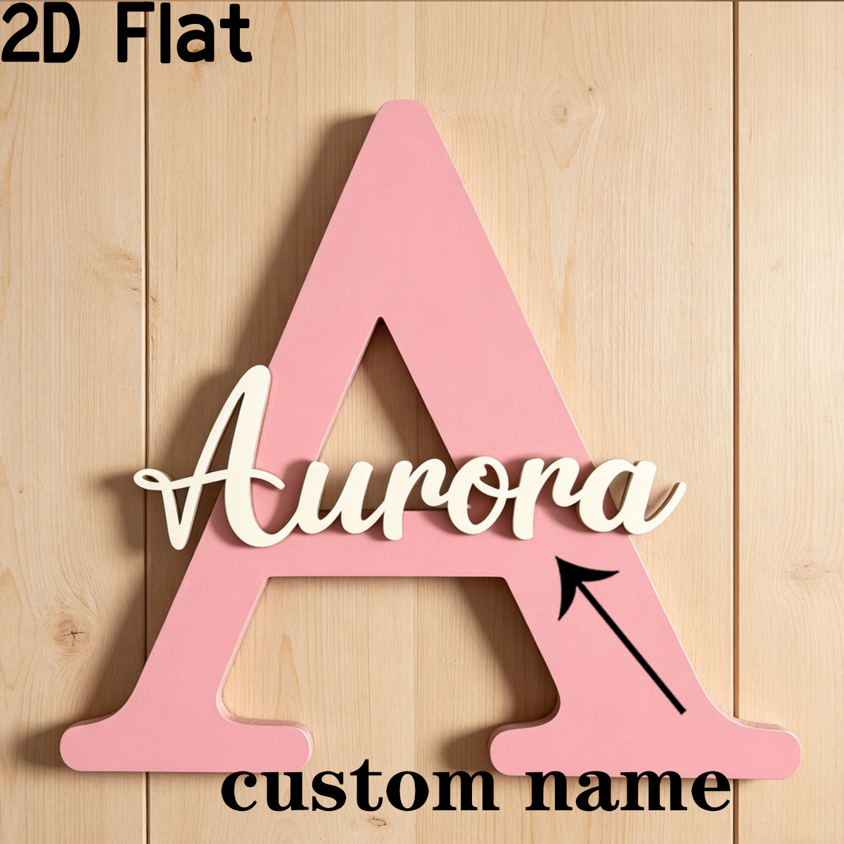 1Pc Custom Pink Alphabet A Woo - Baby Nursery Pink reseña y precio