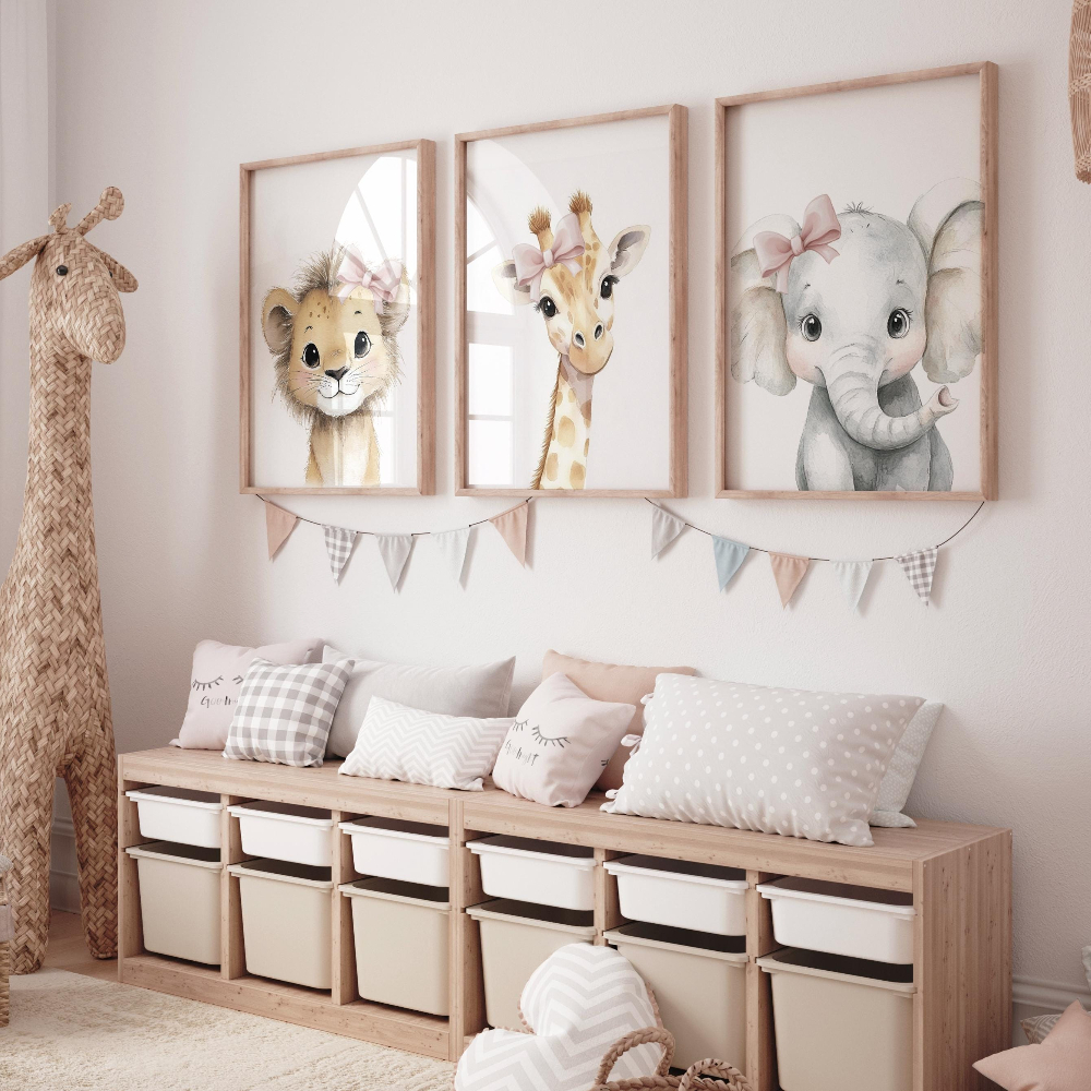 Baby Girl Nursery Wall Art Set - Baby Nursery Pink reseña y precio