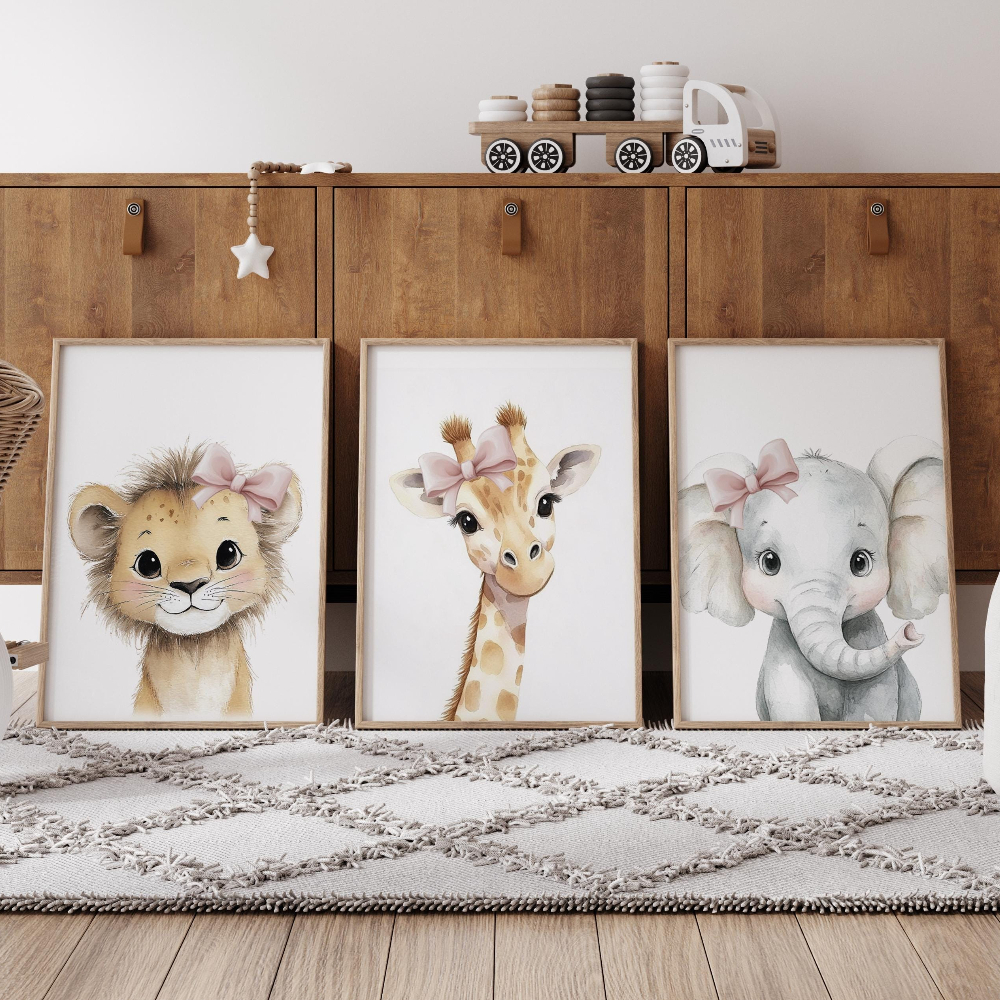 Baby Girl Nursery Wall Art Set - Baby Nursery Pink reseña y precio