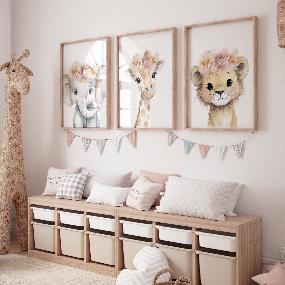 Baby Girl Nursery Wall Art Set - Baby Nursery Pink reseña y precio