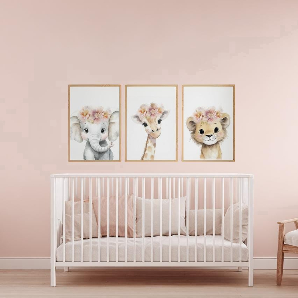 Baby Girl Nursery Wall Art Set - Baby Nursery Pink reseña y precio