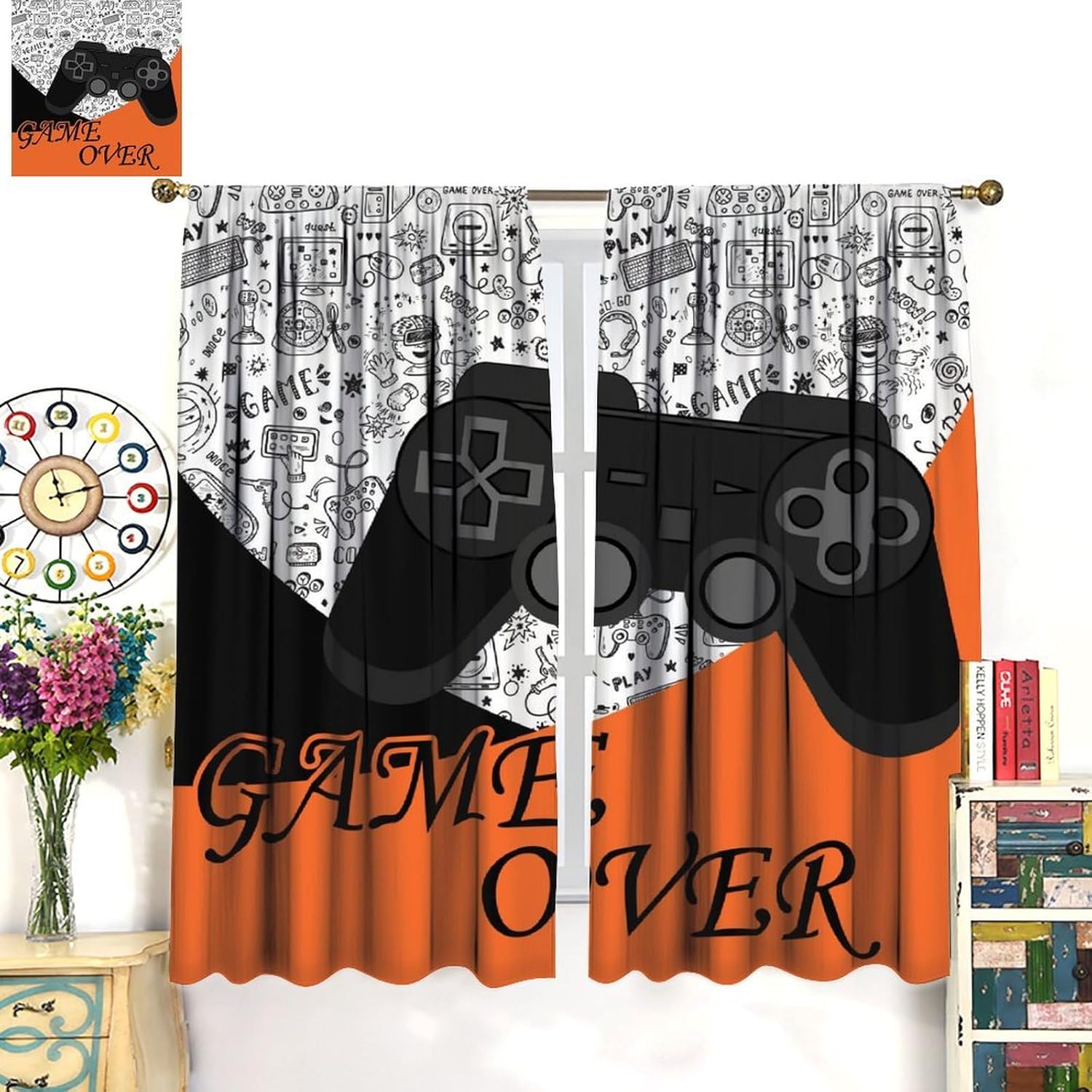 Gamer Curtains Kids Boy Bedroo - Baby Nursery Videos reseña y precio