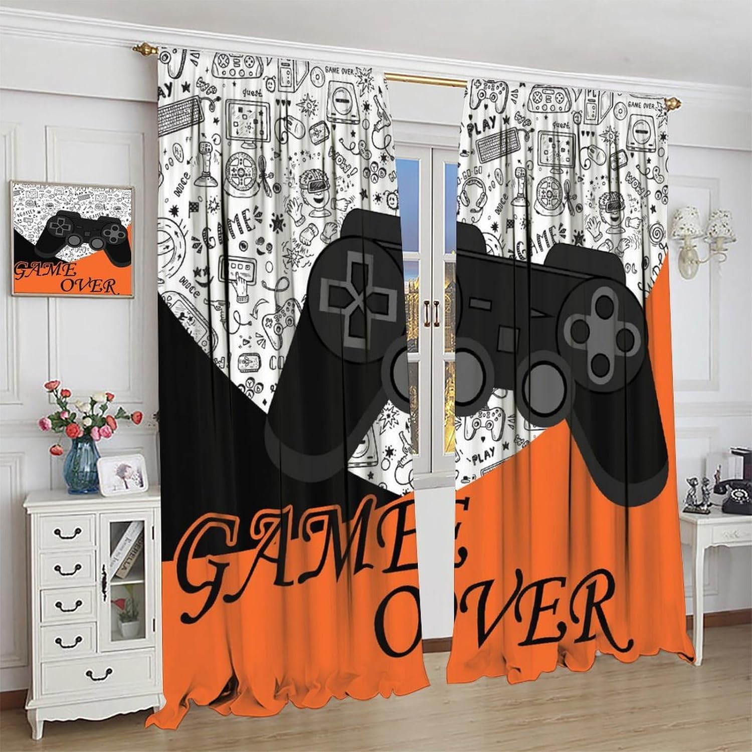 Gamer Curtains Kids Boy Bedroo - Baby Nursery Videos reseña y precio