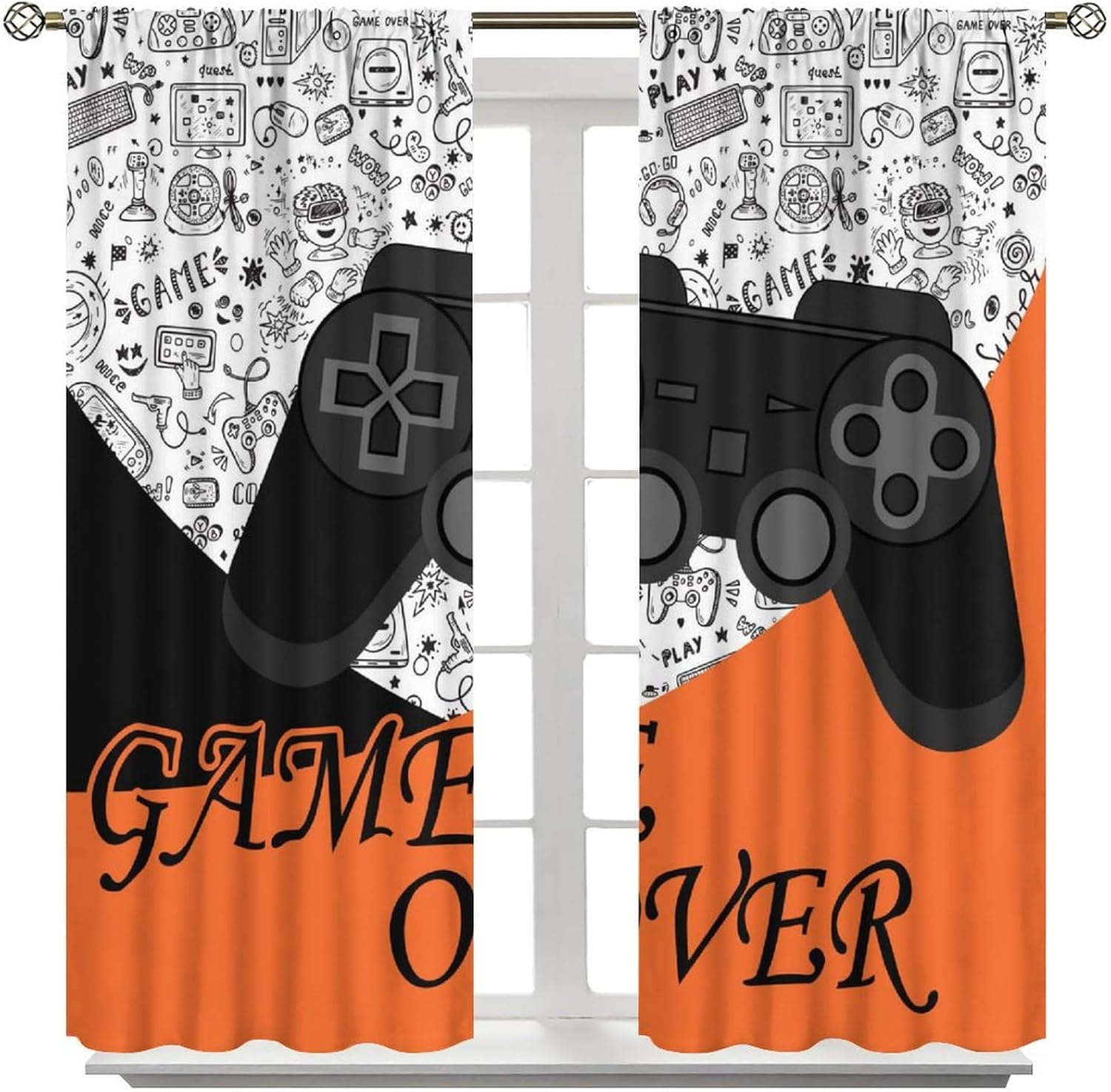 Gamer Curtains Kids Boy Bedroo - Baby Nursery Videos reseña y precio