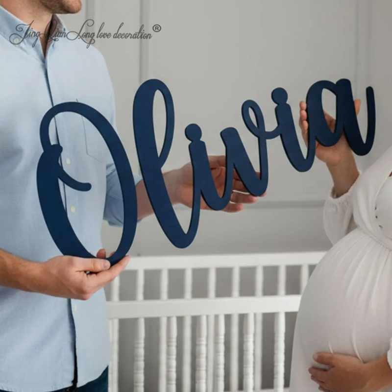 Custom Wooden Name Sign Baby N - Baby Nursery Name Letters reseña y precio
