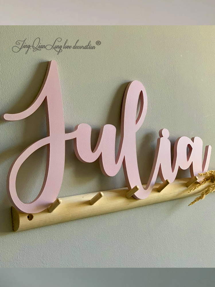 Custom Wooden Name Sign Baby N - Baby Nursery Name Letters reseña y precio