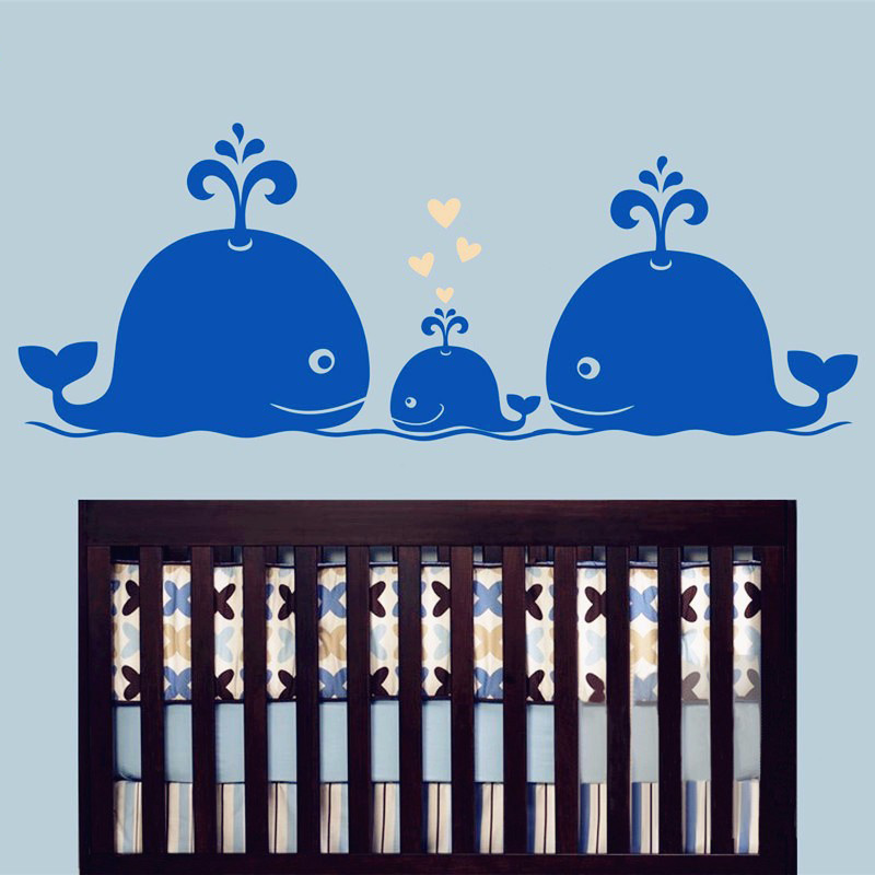 New Cute Whale Hearts Family W - Baby Nursery Vintage reseña y precio