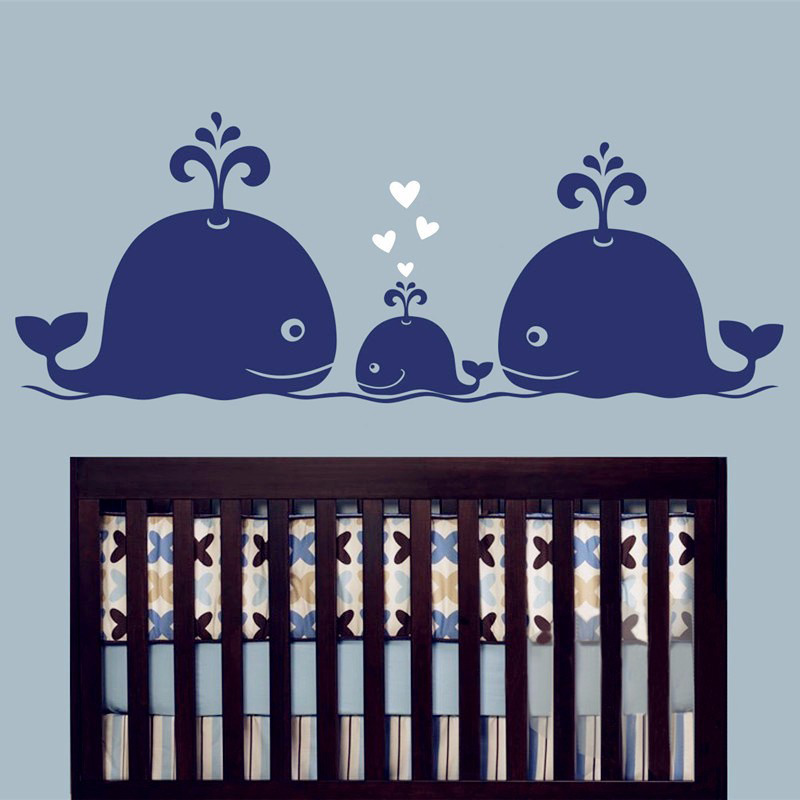 New Cute Whale Hearts Family W - Baby Nursery Vintage reseña y precio