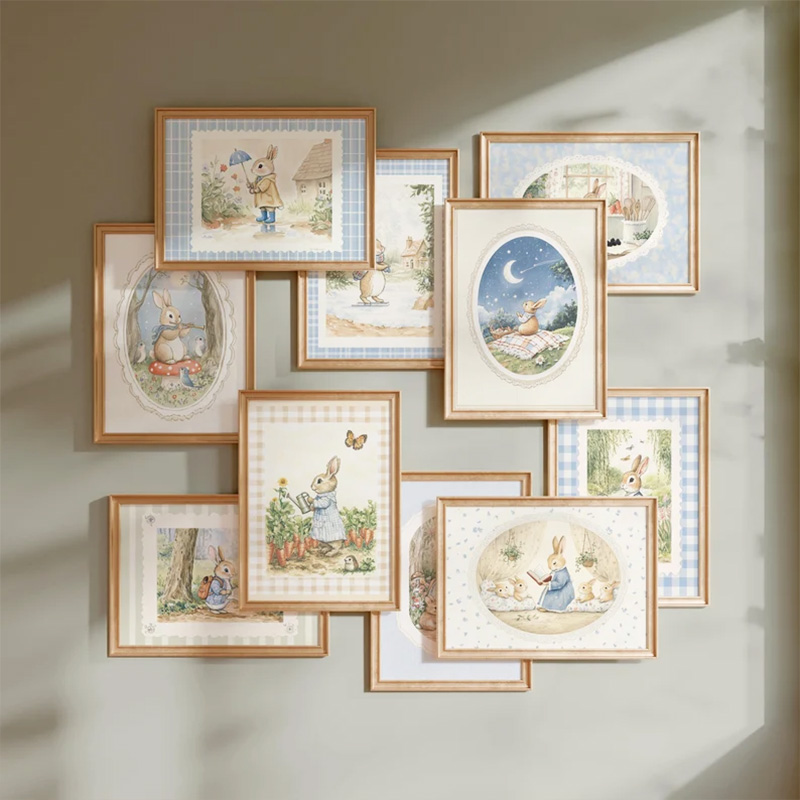 Vintage Boho Blue Plaid Rabbit - Baby Nursery Vintage reseña y precio