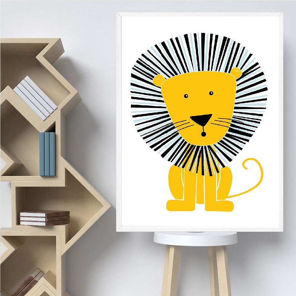 Cartoon Animal Posters Yellow  - Baby Nursery Yellow Walls reseña y precio