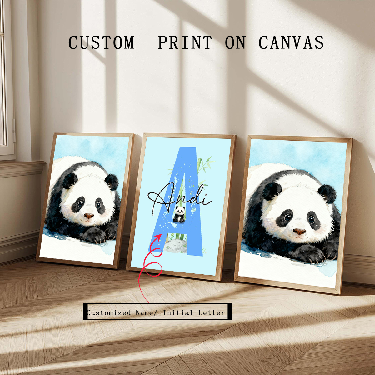3pcs Personalized Panda Nurser - Baby Nursery Decor reseña y precio