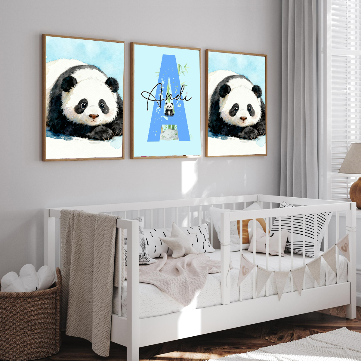 3pcs Personalized Panda Nurser - Baby Nursery Decor reseña y precio