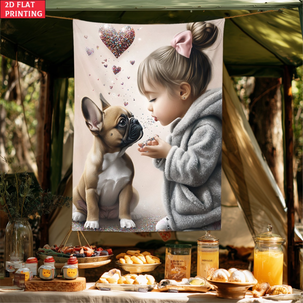 Girl with french bulldog puppy - Baby Nursery Modern reseña y precio