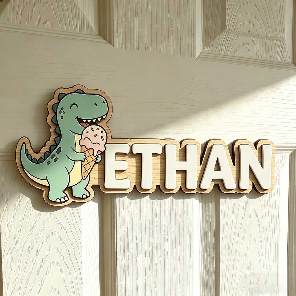 Whimsical Ice Cream Dinosaur C - Baby Nursery Decor reseña y precio
