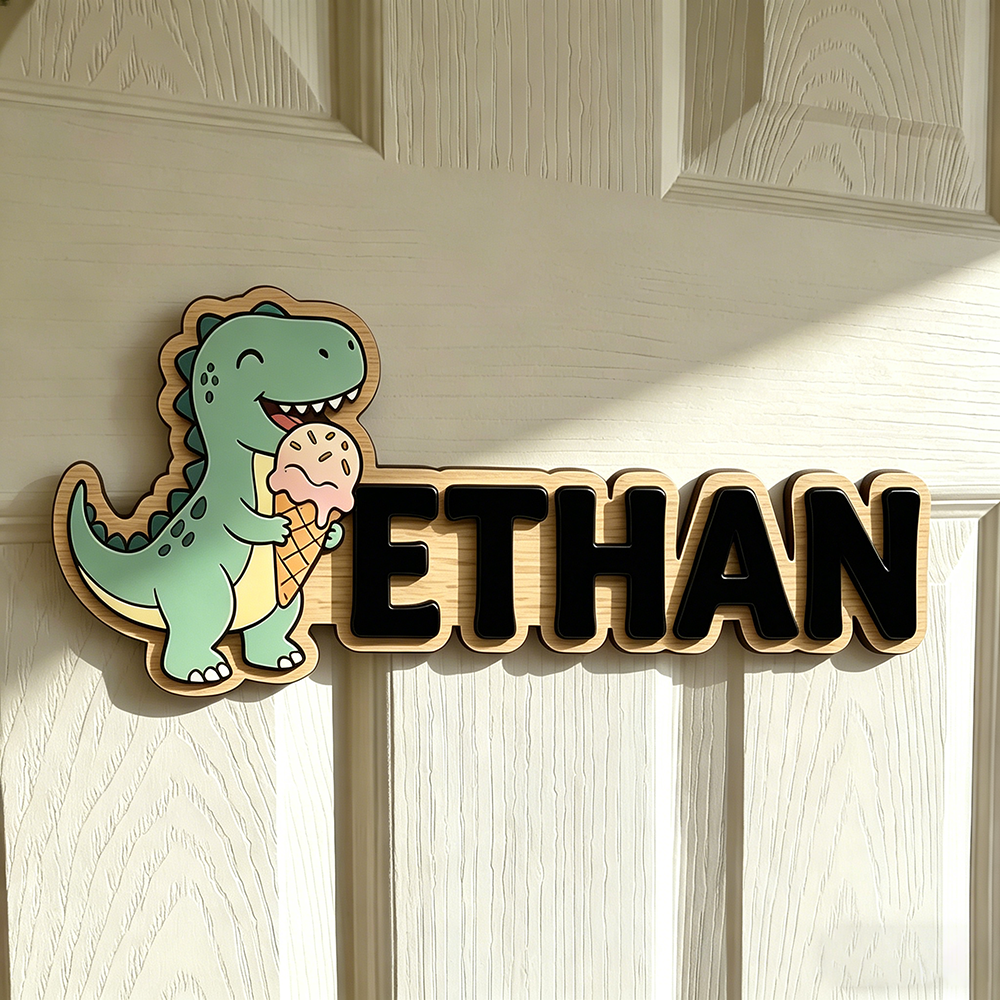 Whimsical Ice Cream Dinosaur C - Baby Nursery Decor reseña y precio