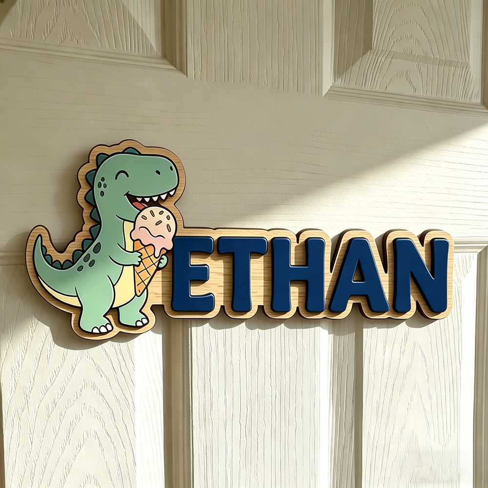 Whimsical Ice Cream Dinosaur C - Baby Nursery Decor reseña y precio