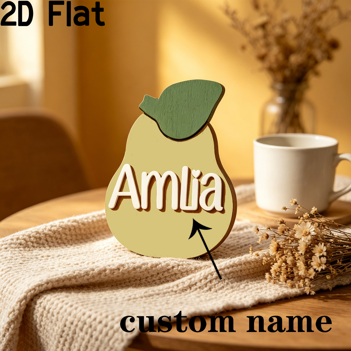 1Pc Custom Yellow Pear Wooden  - Baby Nursery Yellow Walls reseña y precio
