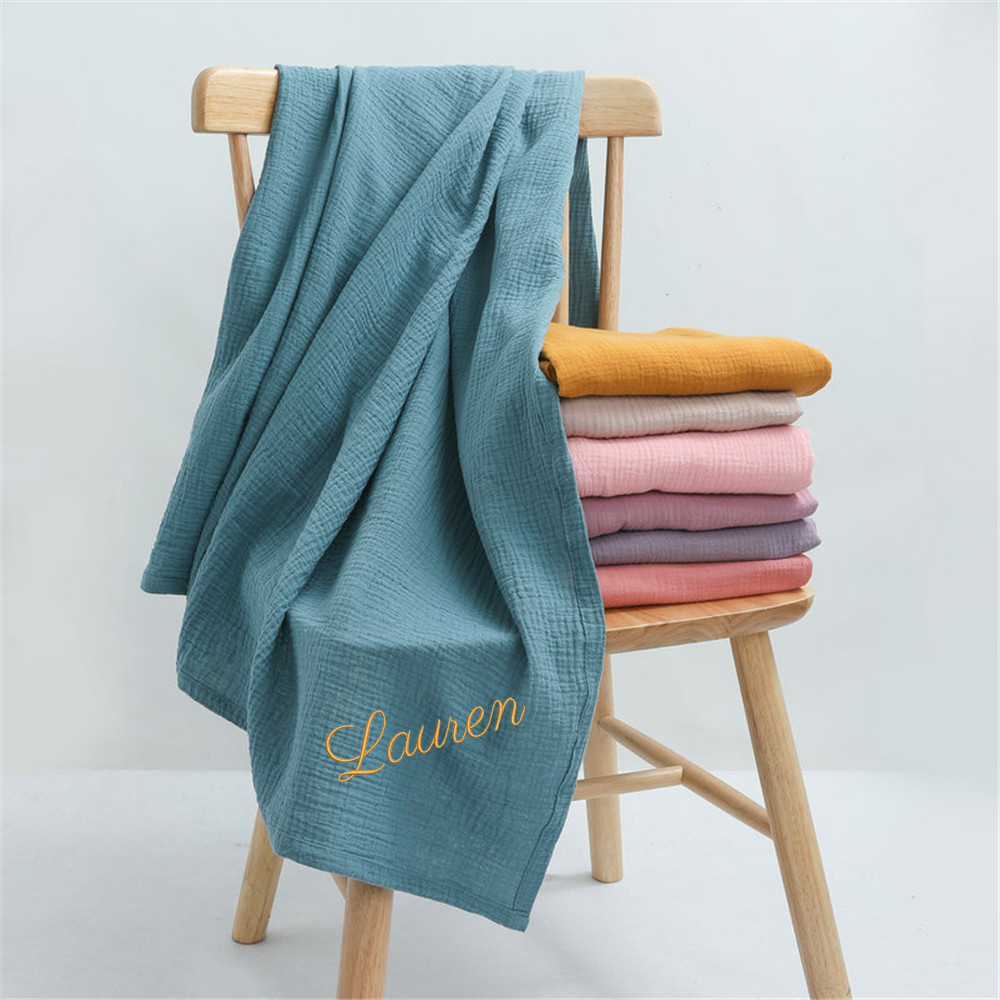 Personalized Name Embroidered  - Swaddle Blanket Muslin reseña y precio