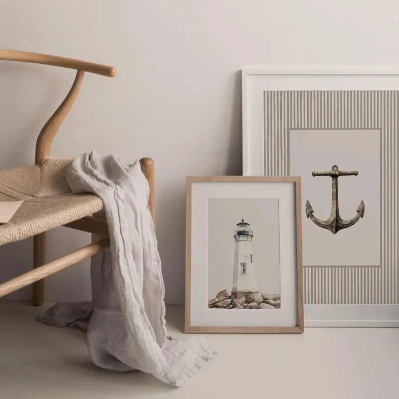Neutral Nautical Nursery Art V - Baby Nursery Vintage reseña y precio