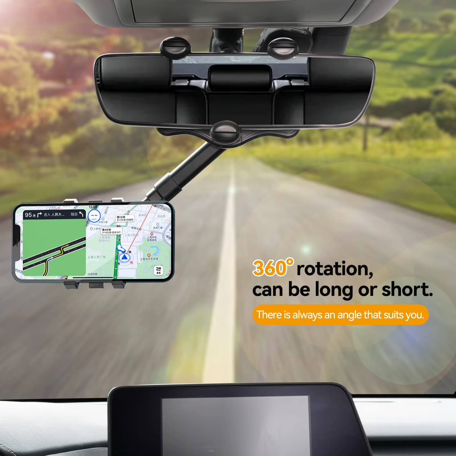 Adjustable Car Rearview Mirror - Mobile Hanger Arm reseña y precio
